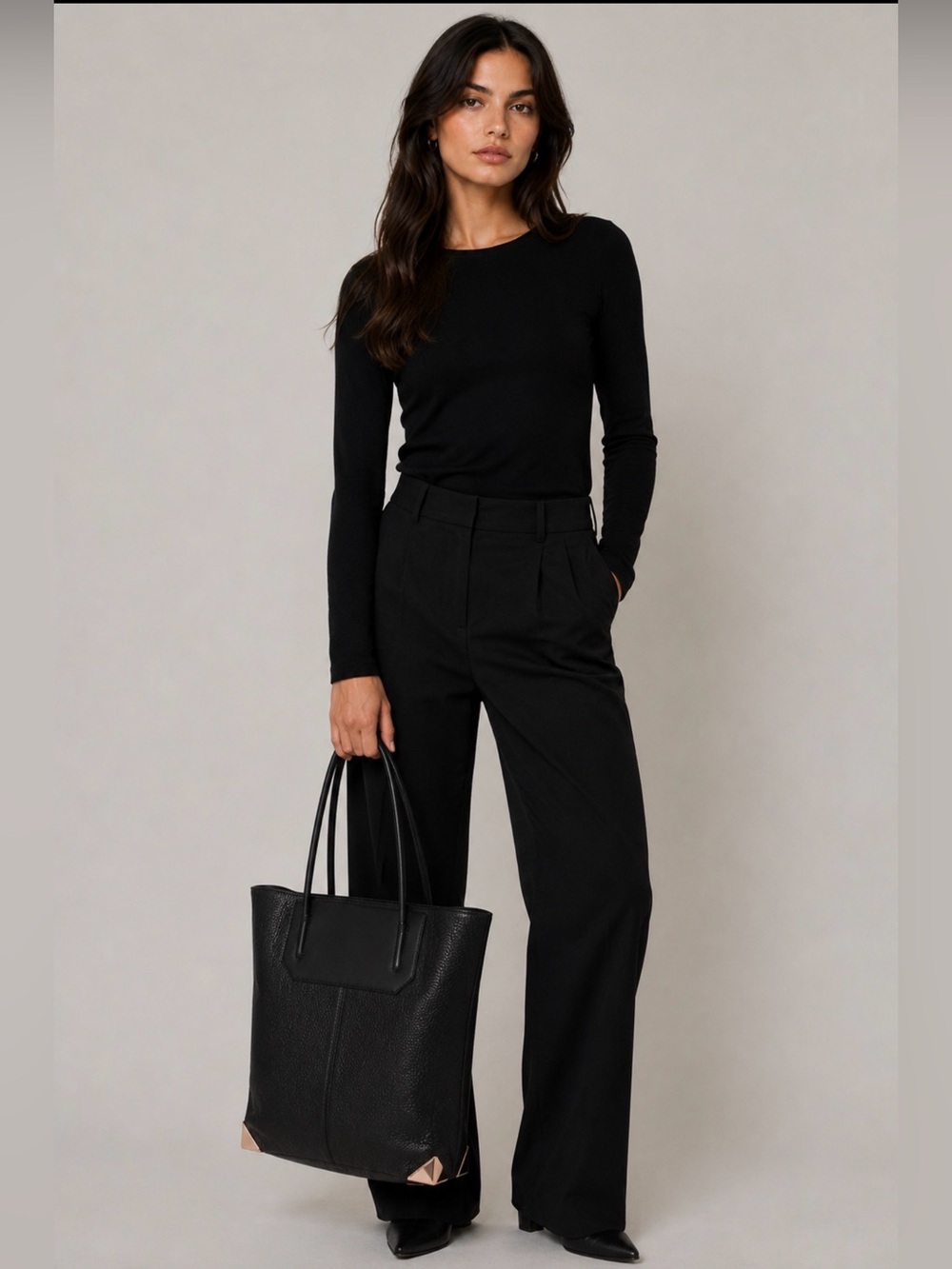 Alexander Wang Prisma Tote Bag XLarge Black Pebbled Leather Bag no pouch, clip